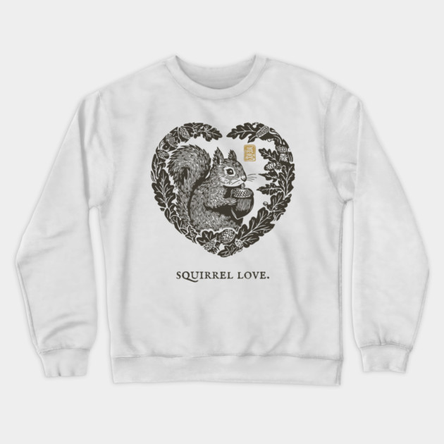 Squirrel Love Heart Design Crewneck Sweatshirt by TuncGK