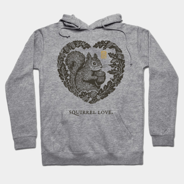 Squirrel Love Heart Design Hoodie by TuncGK