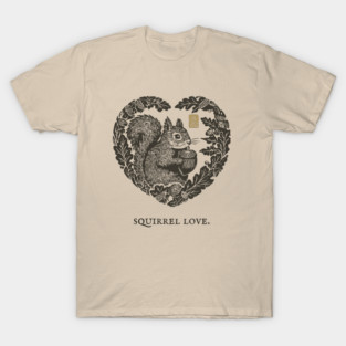 Squirrel Love Heart Design T-Shirt