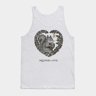 Squirrel Love Heart Design Tank Top