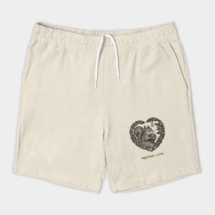 Squirrel Love Heart Design Shorts