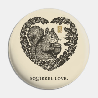 Squirrel Love Heart Design Pin