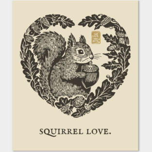 Squirrel Love Heart Design Posters and Art