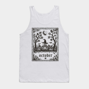 October Witch and Pumpkins Tank Top
