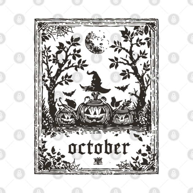 October Witch and Pumpkins by TuncGK