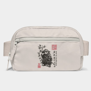 Samurai Panda with Japanese Script Bag