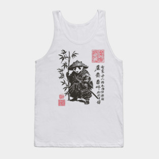 Samurai Panda with Japanese Script Tank Top
