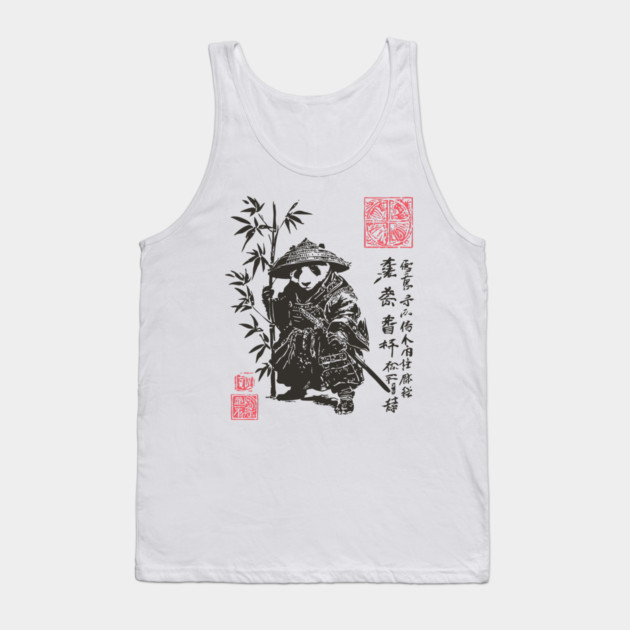Samurai Panda with Japanese Script Tank Top by TuncGK