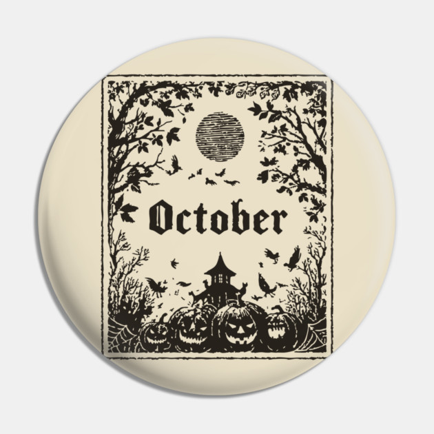 October Haunted House Scene Pin by TuncGK