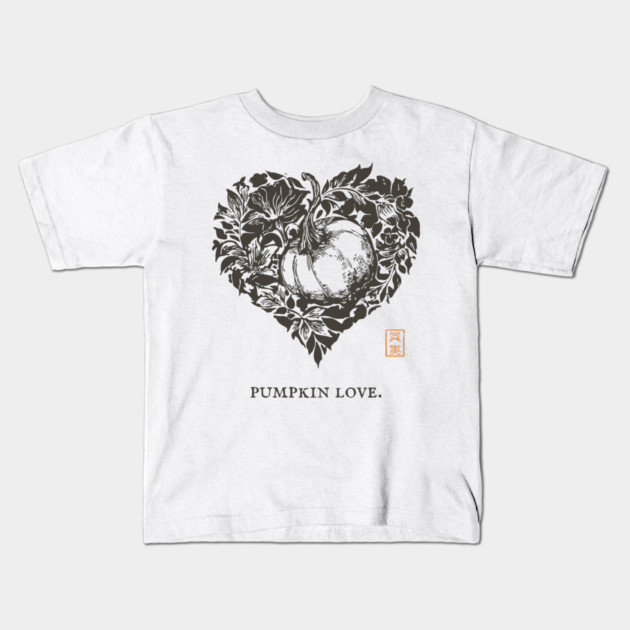 Pumpkin Love Heart Design Kids T-Shirt by TuncGK
