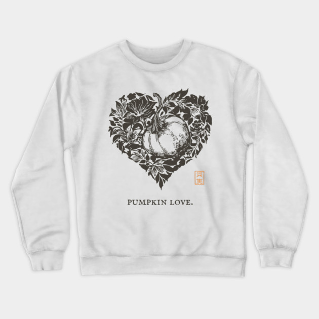 Pumpkin Love Heart Design Crewneck Sweatshirt by TuncGK