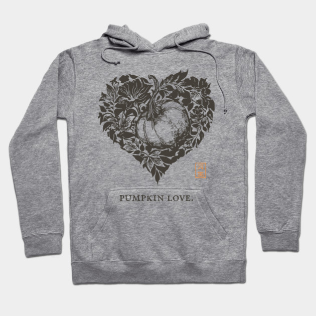 Pumpkin Love Heart Design Hoodie by TuncGK