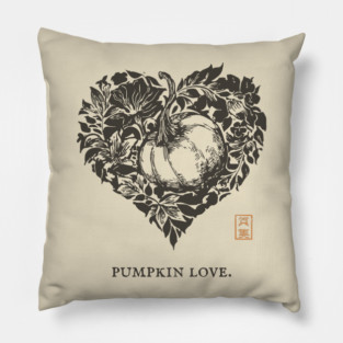 Pumpkin Love Heart Design Pillow