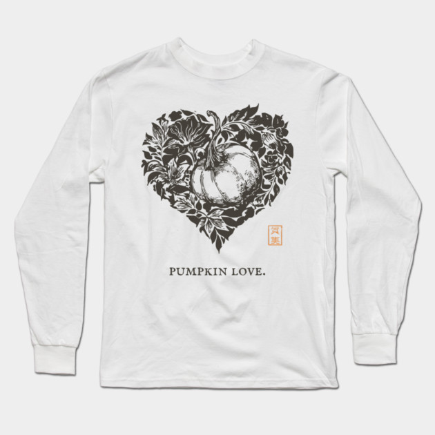 Pumpkin Love Heart Design Long Sleeve T-Shirt by TuncGK