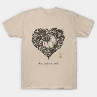 Pumpkin Love Heart Design T-Shirt