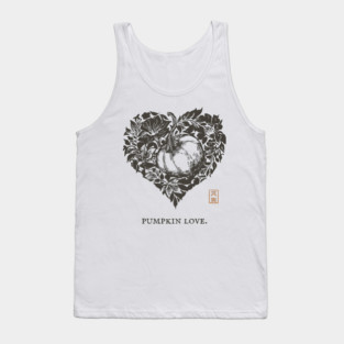 Pumpkin Love Heart Design Tank Top