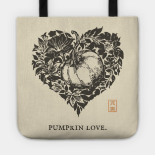 Pumpkin Love Heart Design Tote