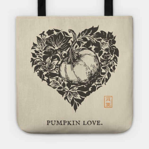Pumpkin Love Heart Design Tote by TuncGK