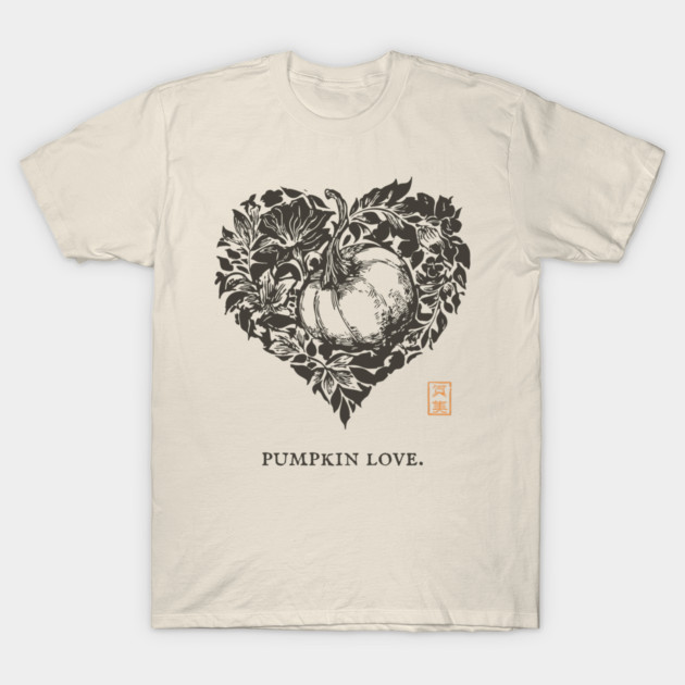 Pumpkin Love Heart Design T-Shirt by TuncGK