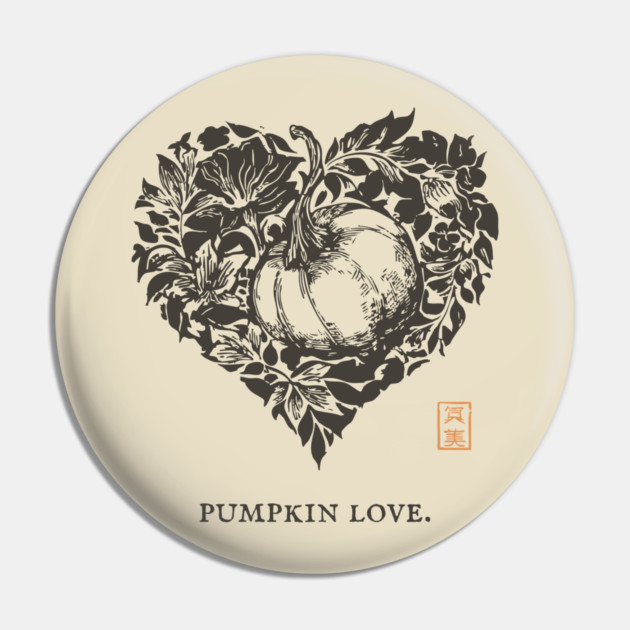 Pumpkin Love Heart Design Pin by TuncGK