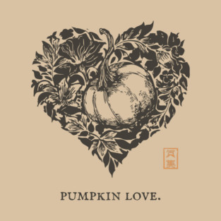 Pumpkin Love Heart Design T-Shirt