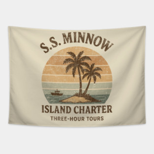 S.S. Minnow Island Charter Vintage Retro Tapestry