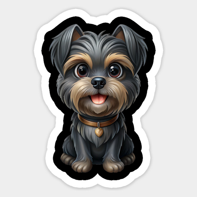 Cartoon Dog with Heart Tag, Fluffy Gray-Brown Fur, and Happy Expression Sticker by IamActiveDog