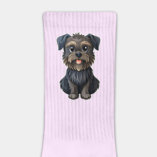 Cartoon Affenpinscher with Blue Eyes, Scruffy Black Fur, and Gold Tag by IamActiveDog