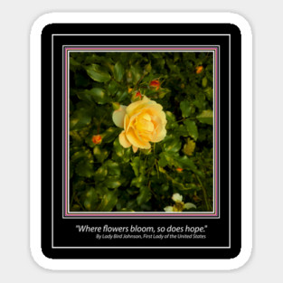 YELLOW ROSE "Where flowers bloom, so does hope." Magnet