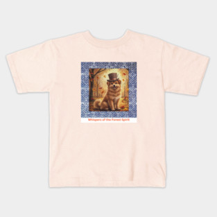 Whispers of the Forest Spirit – Brown Dog & Indigo Hmong Tribal Pattern Kids T-Shirt