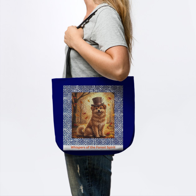 Whispers of the Forest Spirit – Brown Dog & Indigo Hmong Tribal Pattern by Pimcolle