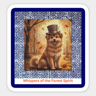 Whispers of the Forest Spirit – Brown Dog & Indigo Hmong Tribal Pattern Magnet