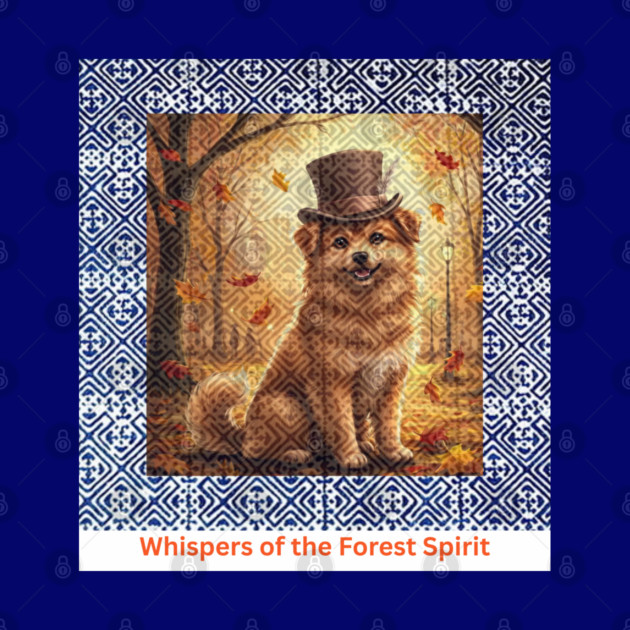 Whispers of the Forest Spirit – Brown Dog & Indigo Hmong Tribal Pattern by Pimcolle