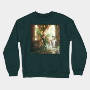 Faerie Queen and the Waterfall Crewneck Sweatshirt