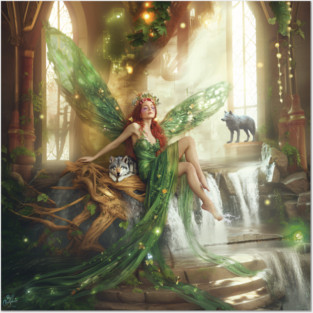 Faerie Queen and the Waterfall Posters and Art