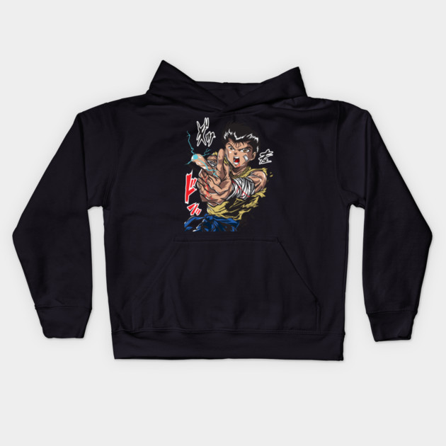 Yu Yu Hakusho - Yusuke Spirit Gun Blast Art Kids Hoodie by Otaku Vibes