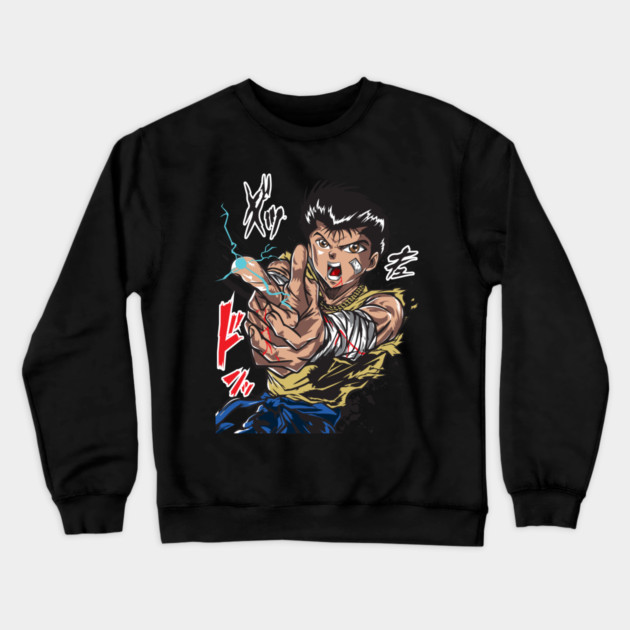 Yu Yu Hakusho - Yusuke Spirit Gun Blast Art Crewneck Sweatshirt by Otaku Vibes