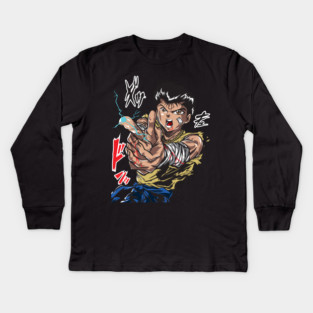 Yu Yu Hakusho - Yusuke Spirit Gun Blast Art Kids Long Sleeve T-Shirt