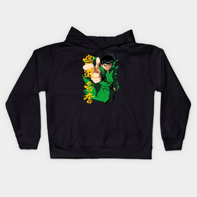 Yusuke in Uniform - Yu Yu Hakusho Kids Hoodie by Otaku Vibes