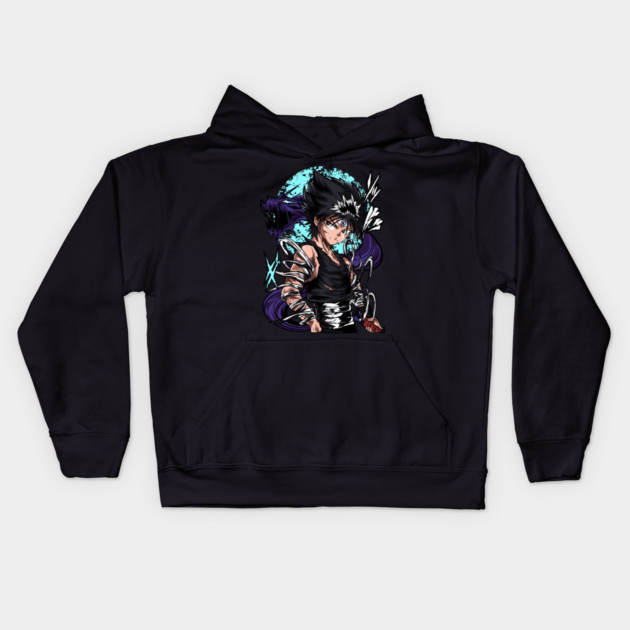 Yu Yu Hakusho - Hiei Dragon Flame Kids Hoodie by Otaku Vibes