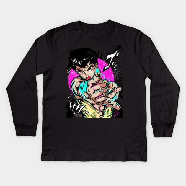 Yusuke Spirit Gun - Yu Yu Hakusho Kids Long Sleeve T-Shirt by Otaku Vibes