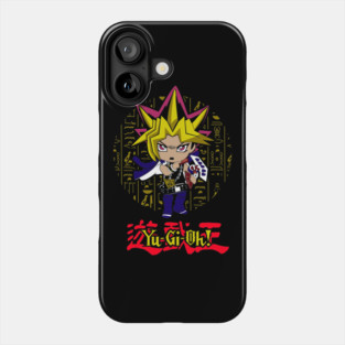 Chibi Yami Yugi Hieroglyph Background - Yu-Gi-Oh! Phone Case