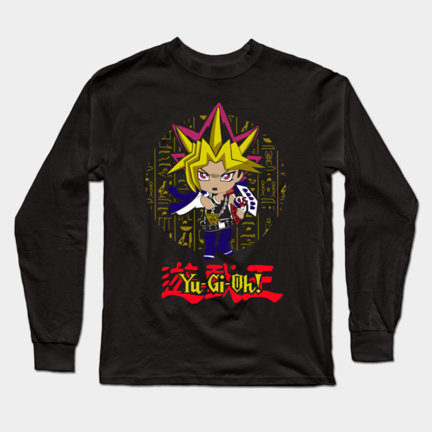 Chibi Yami Yugi Hieroglyph Background - Yu-Gi-Oh! Long Sleeve T-Shirt by Otaku Vibes