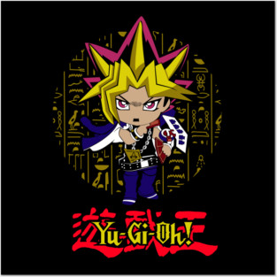 Chibi Yami Yugi Hieroglyph Background - Yu-Gi-Oh! Posters and Art