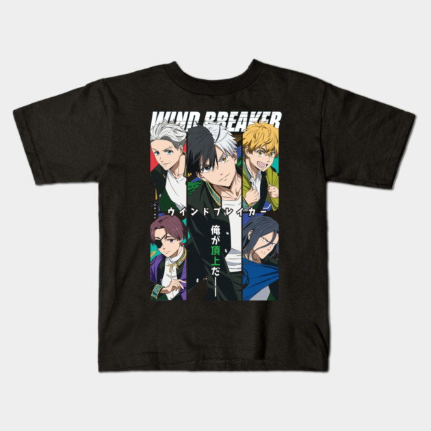 Wind Breaker Anime Main Cast Portrait Kids T-Shirt by Otaku Vibes