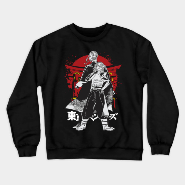 Mikey and Draken Tokyo Revengers Shrine Art Crewneck Sweatshirt by Otaku Vibes