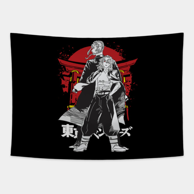 Mikey and Draken Tokyo Revengers Shrine Art Tapestry by Otaku Vibes