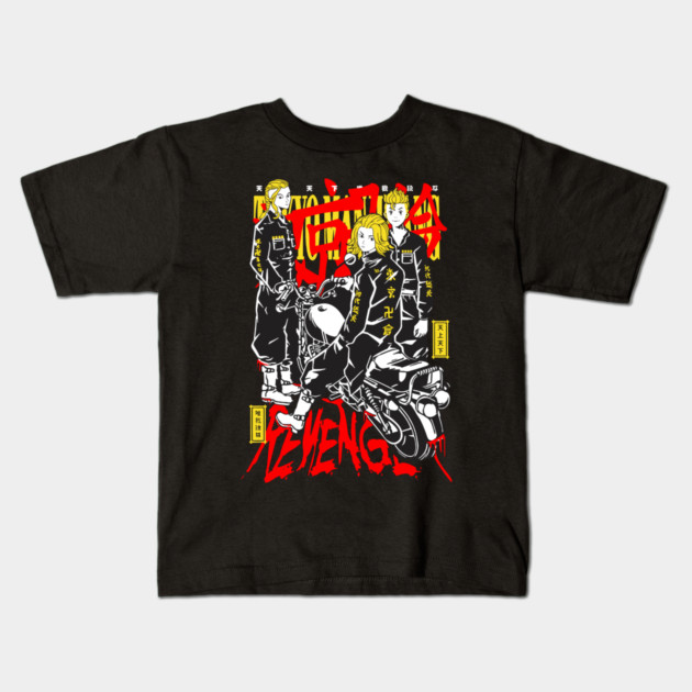 Toman Leaders Tokyo Revengers Bike Squad Kids T-Shirt by Otaku Vibes