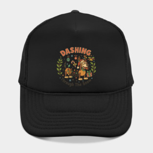 Dashing Through The Snow Funny Dog Christmas Design Hat