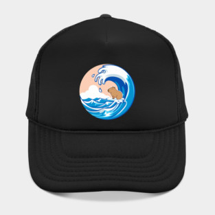 Wave Capybara Surfing Capibara Animal Lover Novelty Hat